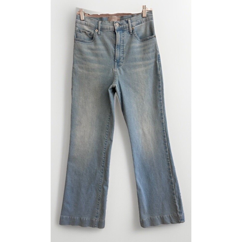 Everlane The High Rise Flare Jean Womens 28 Light Wash Blue Stretch Denim Jeans